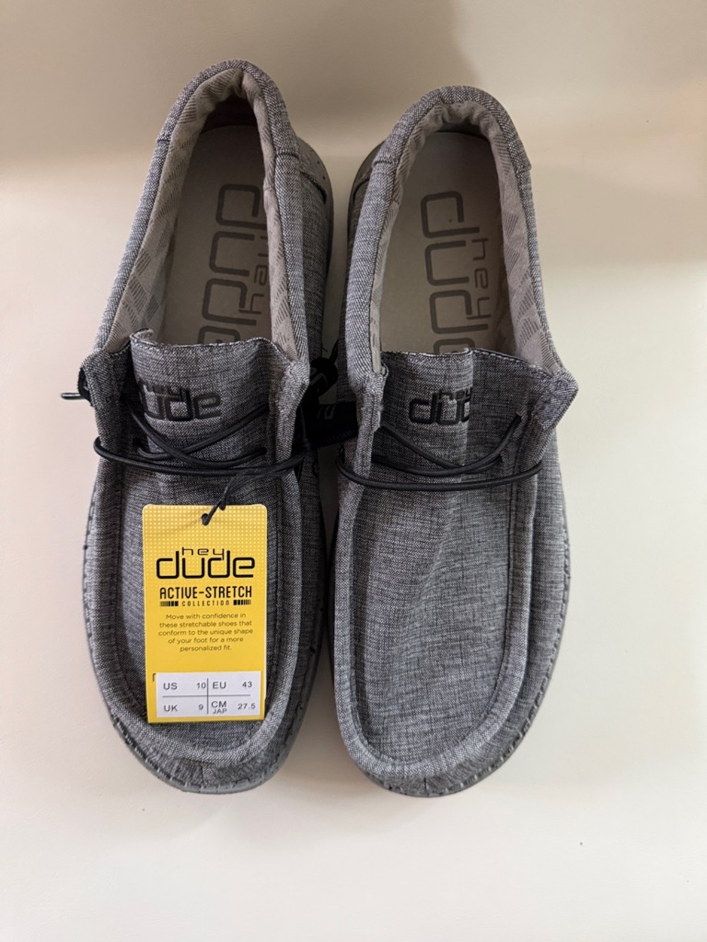 Hey Dude Gray Active-Stretch Casual Slip-On Loafers